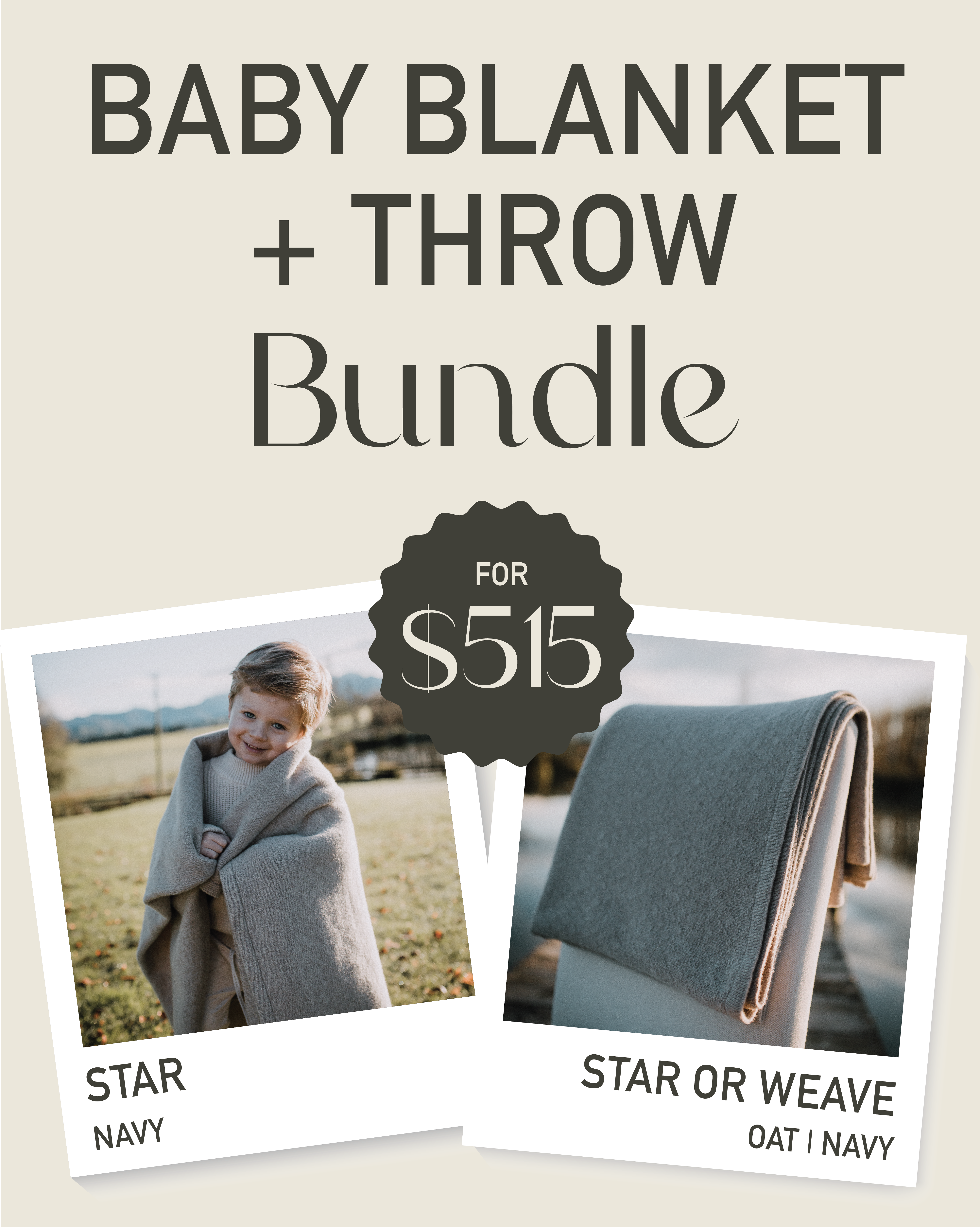 Baby Blanket + Throw Bundle